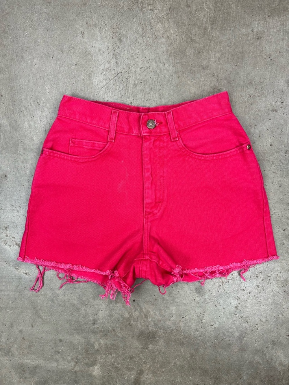 Lee Hot Pink Denim Cutoff Shorts - Picture 3 of 7